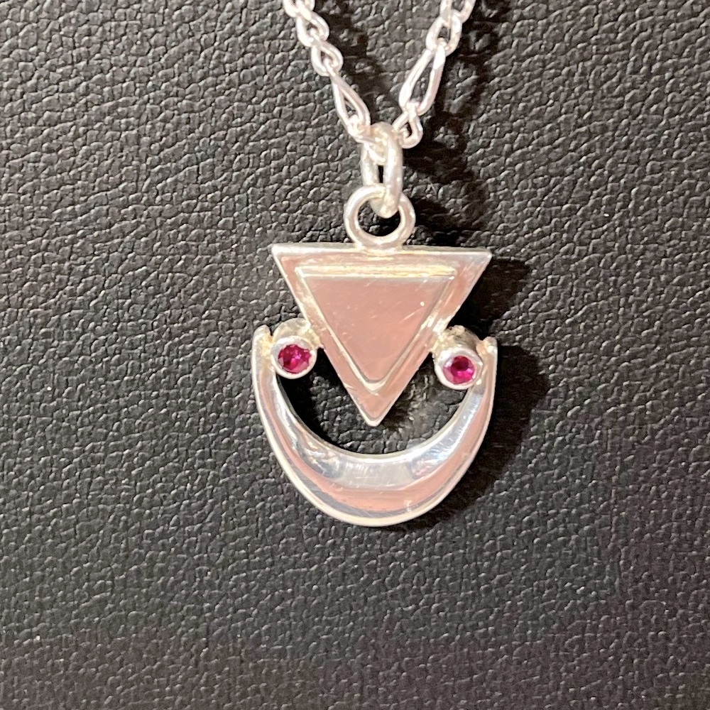 NWT Sterling Ruby Pendant with 20” Figaro Chain